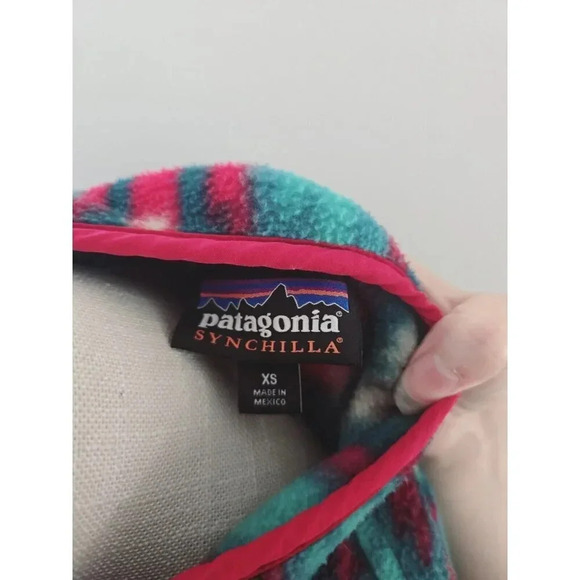 Patagonia Synchilla Wild Desert Aztec Western Pullover Fleece Jacket Sweater XS - Picture 12 of 14